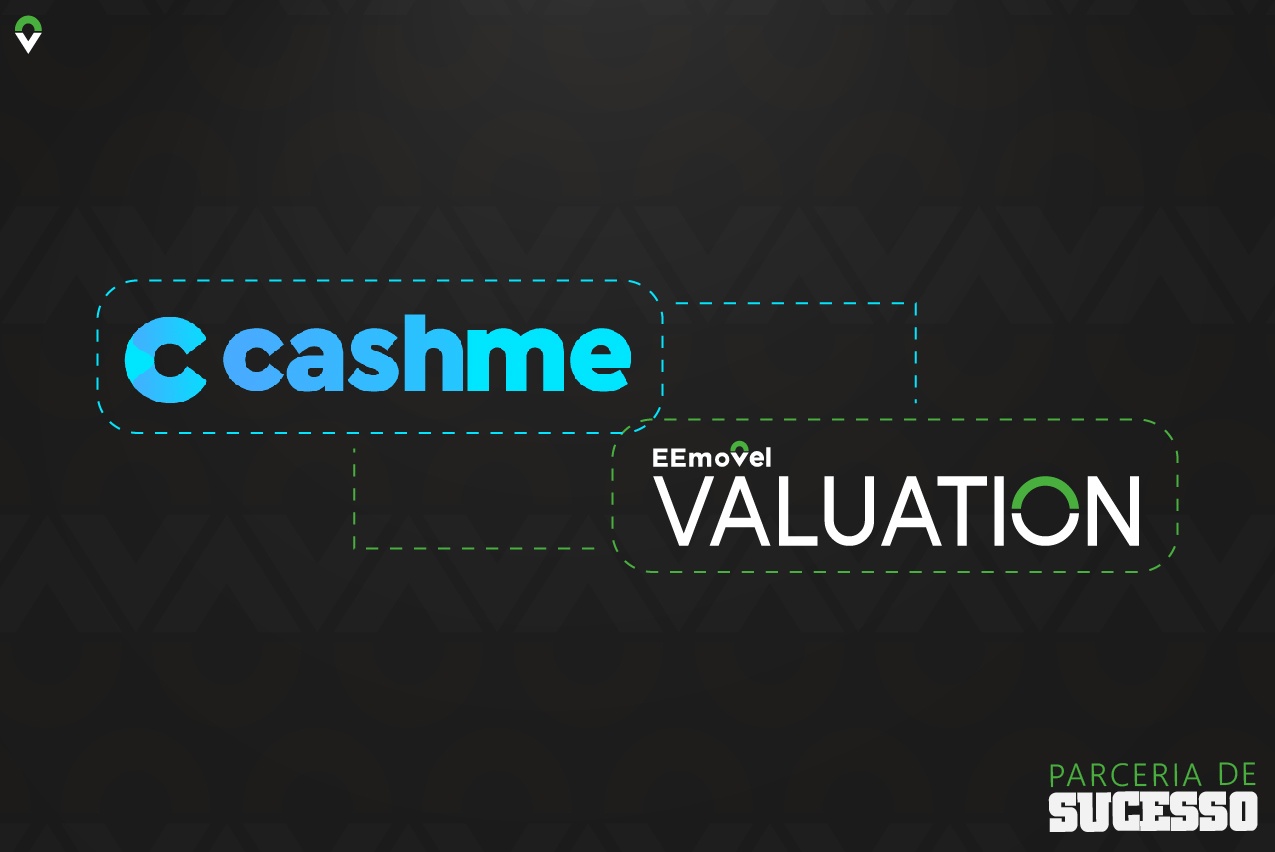 Logos da CashMe e EEmovel Valuation.